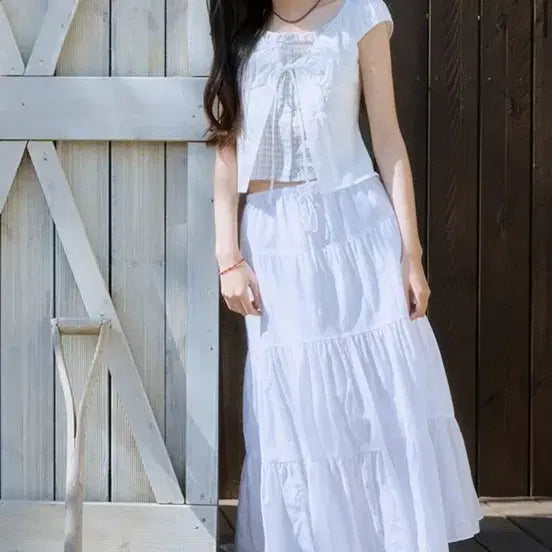[SOLD OUT] 미쏘 캉캉 롱 스커트 화이트