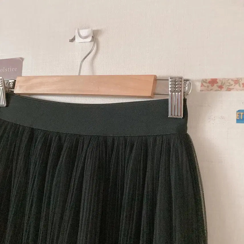 [BUNJANG] Long Flare Black Chiffon Skirt / 롱플레어 블랙 샤스커트