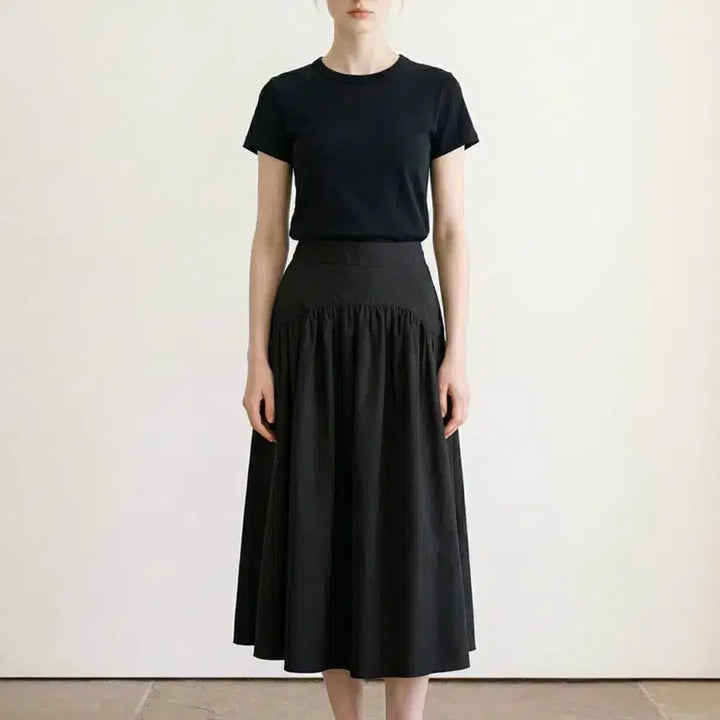 [BUNJANG] Cashmere House Shirring Pocket Skirt Black / 캐시미어하우스 셔링 포켓 스커트 블랙