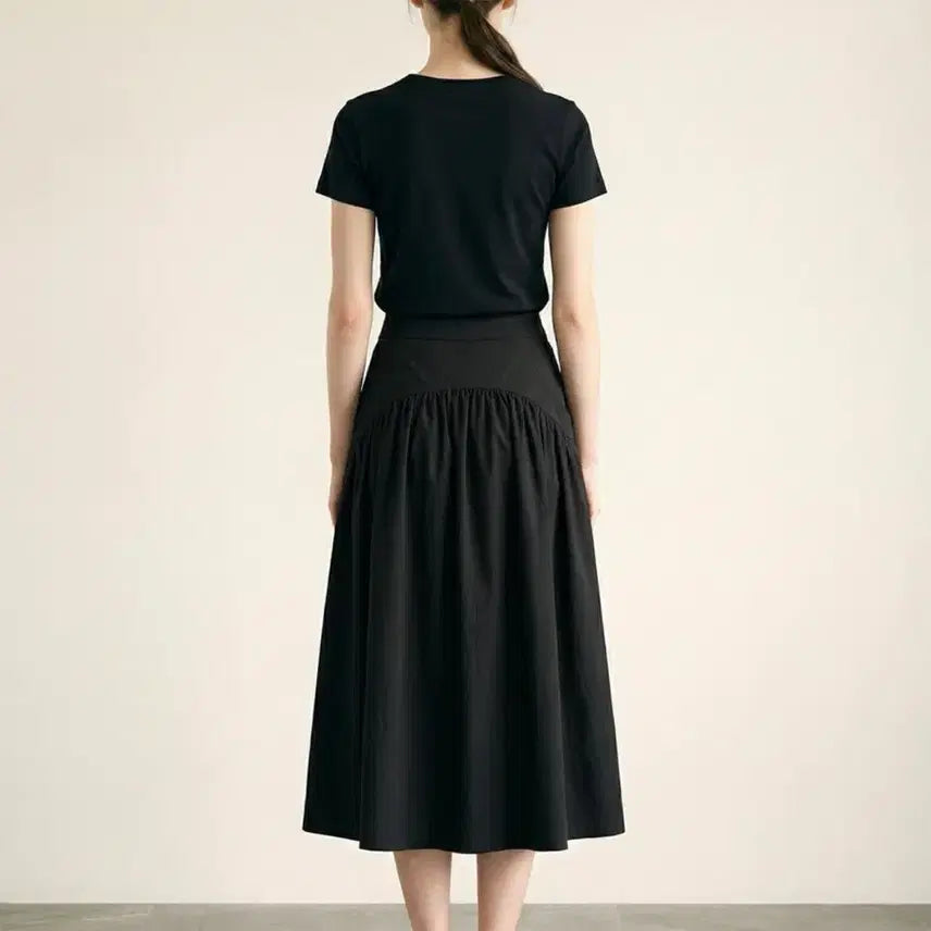 [BUNJANG] Cashmere House Shirring Pocket Skirt Black / 캐시미어하우스 셔링 포켓 스커트 블랙