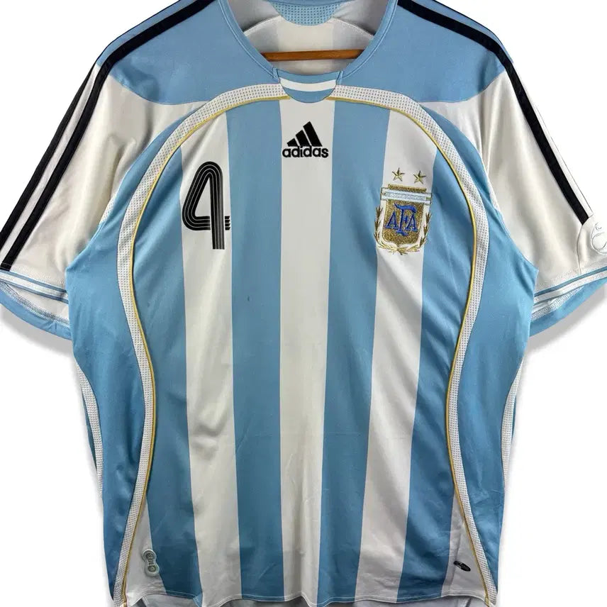 [BUNJANG] Adidas Argentina 2006-2008 Home Short Sleeve Jersey / 아디다스 06-08 아르헨티나 홈 반팔3492