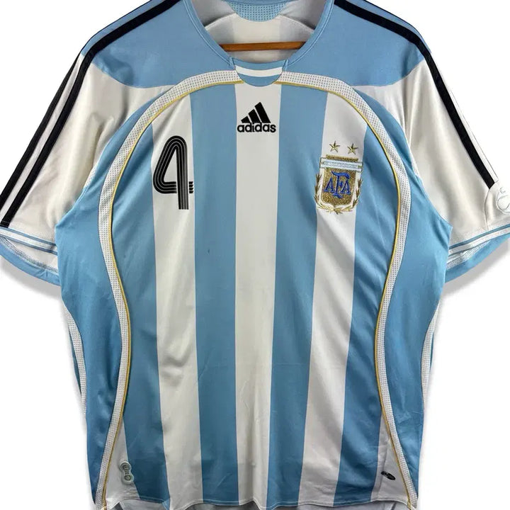 [BUNJANG] Adidas Argentina 2006-2008 Home Short Sleeve Jersey / 아디다스 06-08 아르헨티나 홈 반팔3492