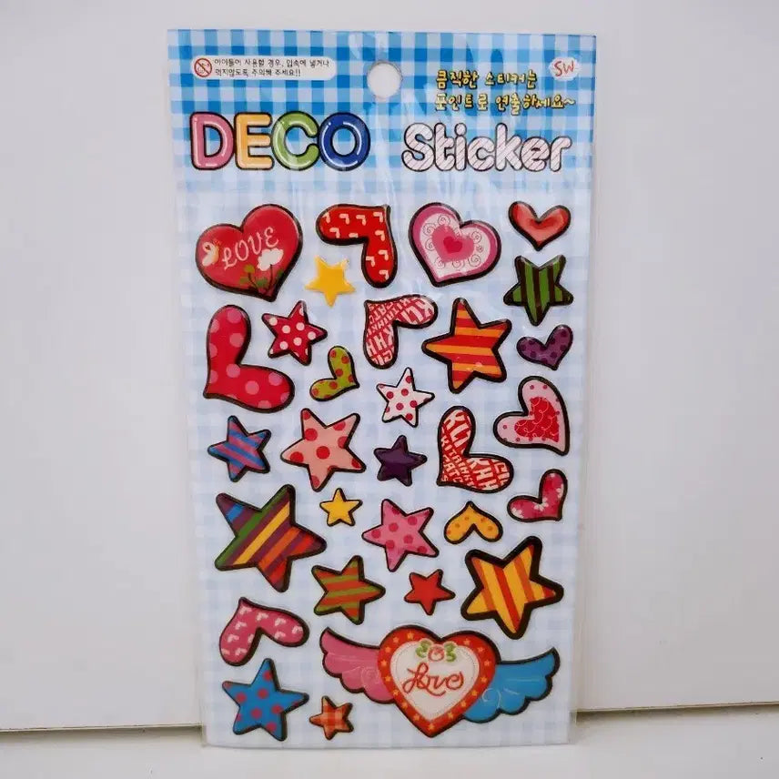 [BUNJANG] Vintage Angel Heart Decal Stickers / [고전문구] 입체 엔젤 하트 데코 스티커
