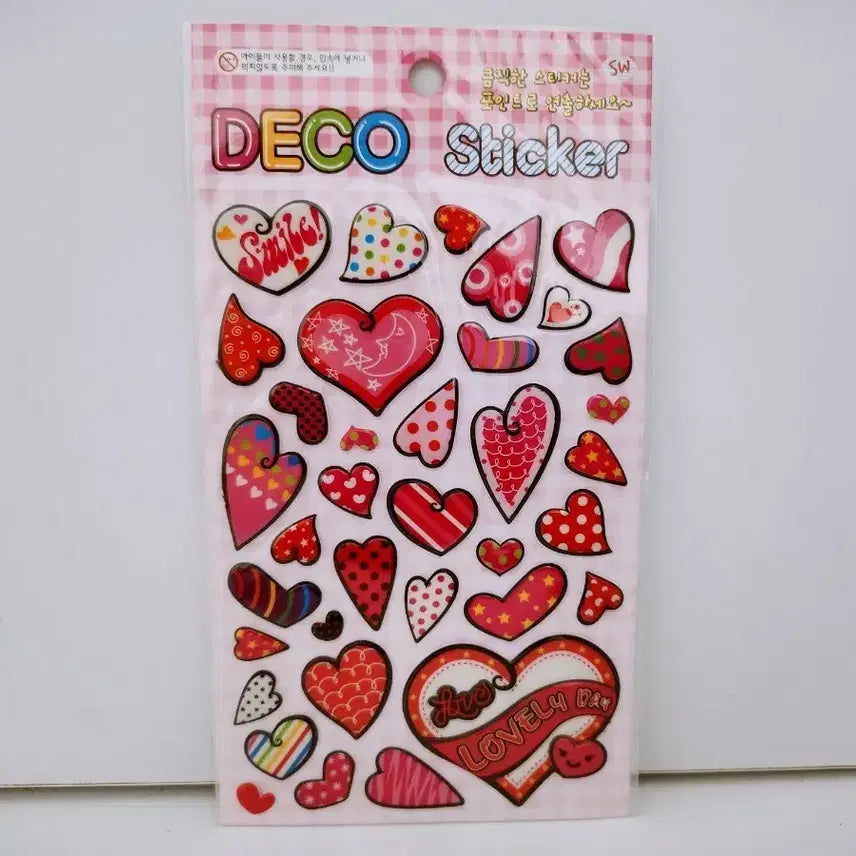 [BUNJANG] Lovely Day Heart Deco Sticker / [고전문구] 입체 러블리데이 하트 데코 스티커