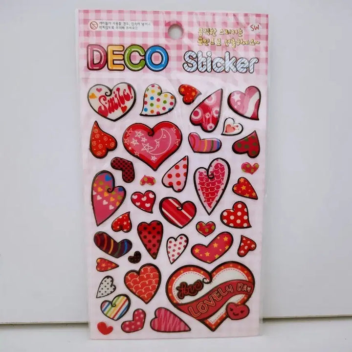 [BUNJANG] Lovely Day Heart Deco Sticker / [고전문구] 입체 러블리데이 하트 데코 스티커