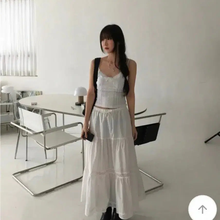 [BUNJANG] White Lace Long Skirt (New) / [새상품] 화이트 레이스 롱스커트