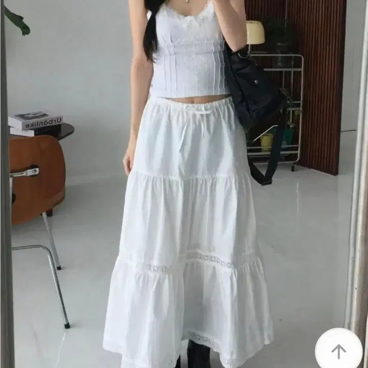 [BUNJANG] White Lace Long Skirt (New) / [새상품] 화이트 레이스 롱스커트
