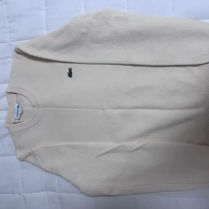 [BUNJANG] Lacoste Basic Crewneck Pullover Ivory / 백화점판) 라코스테 베이직 크루넥 풀오버 아이보리
