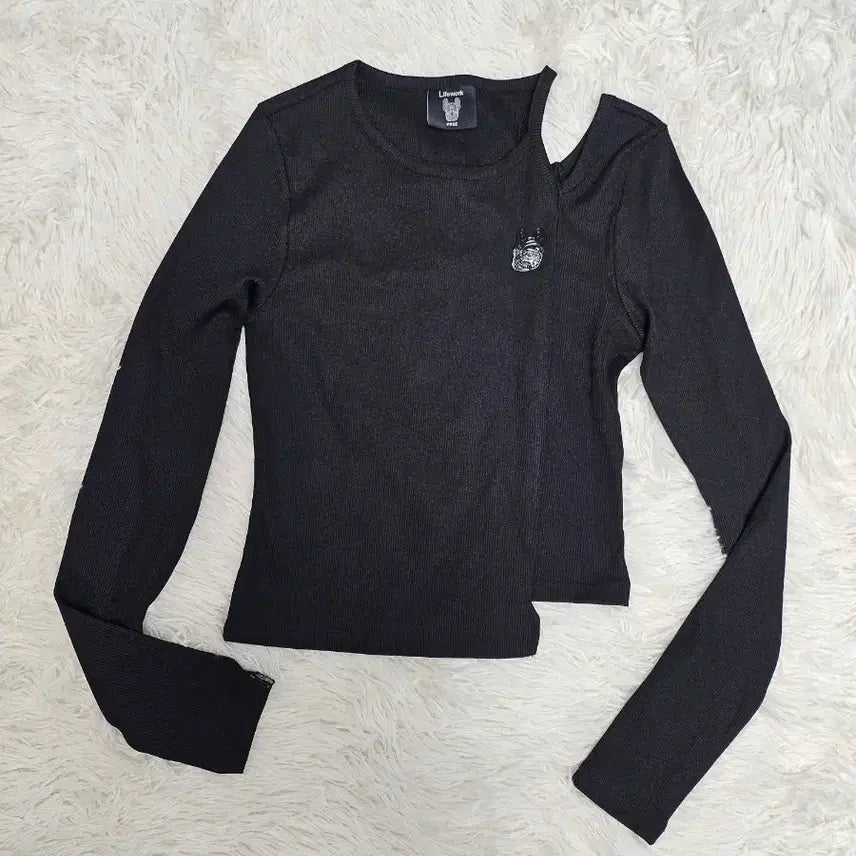 [BUNJANG] Lifework Black Asymmetrical Long-Sleeve T-Shirt / Lifework 블랙 언발란스  긴팔 티셔츠