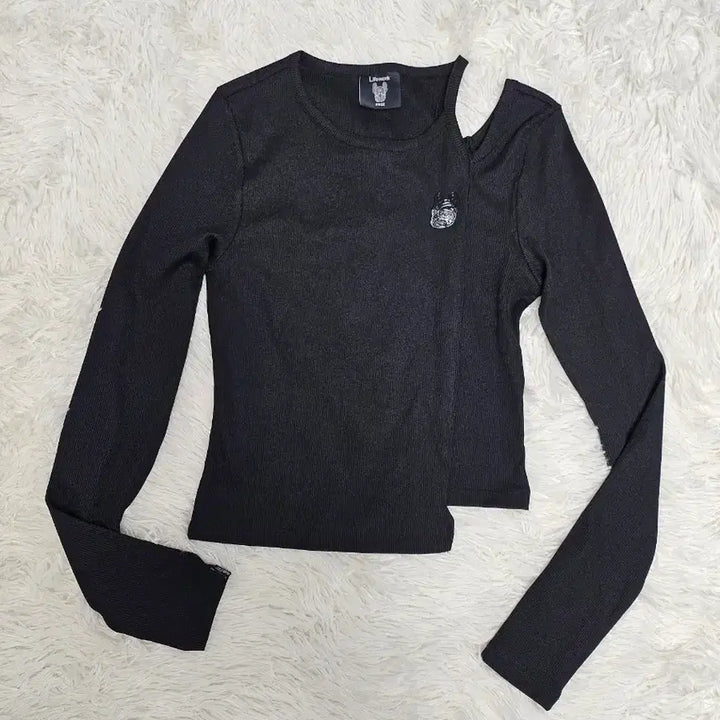 [BUNJANG] Lifework Black Asymmetrical Long-Sleeve T-Shirt / Lifework 블랙 언발란스  긴팔 티셔츠