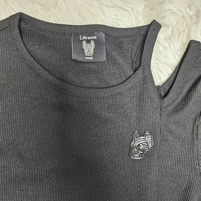 [BUNJANG] Lifework Black Asymmetrical Long-Sleeve T-Shirt / Lifework 블랙 언발란스  긴팔 티셔츠