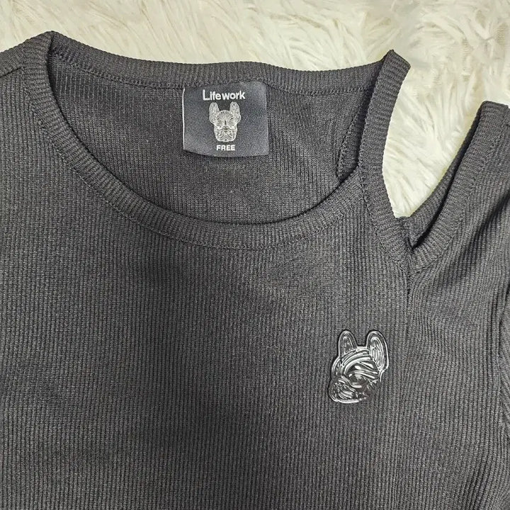 [BUNJANG] Lifework Black Asymmetrical Long-Sleeve T-Shirt / Lifework 블랙 언발란스  긴팔 티셔츠