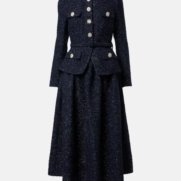 [BUNJANG] Self-Portrait Navy Metallic Midi Dress / 셀프포트레이트 SELFPORTRAIT 네이비 메탈릭 미디 드레스