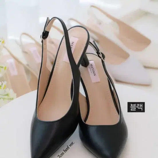 [BUNJANG] Mayyun Leather Slingback Black 235 / 메이윤 가죽 슬링백 블랙 235 7cm