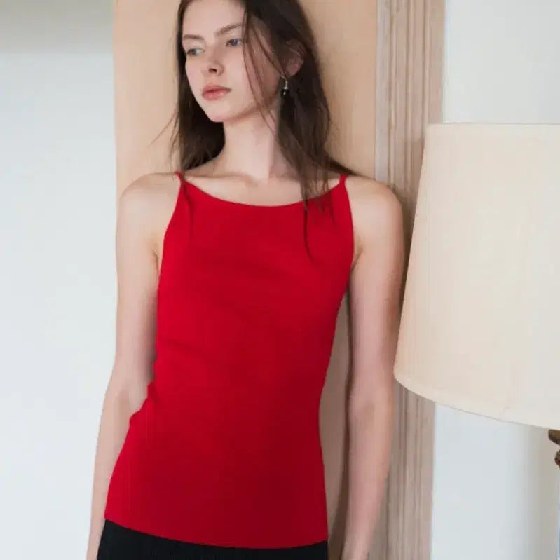[BUNJANG] The L We Summer Knit Sleeveless Red / 더릴 We Summer Knit Sleeveless_Red