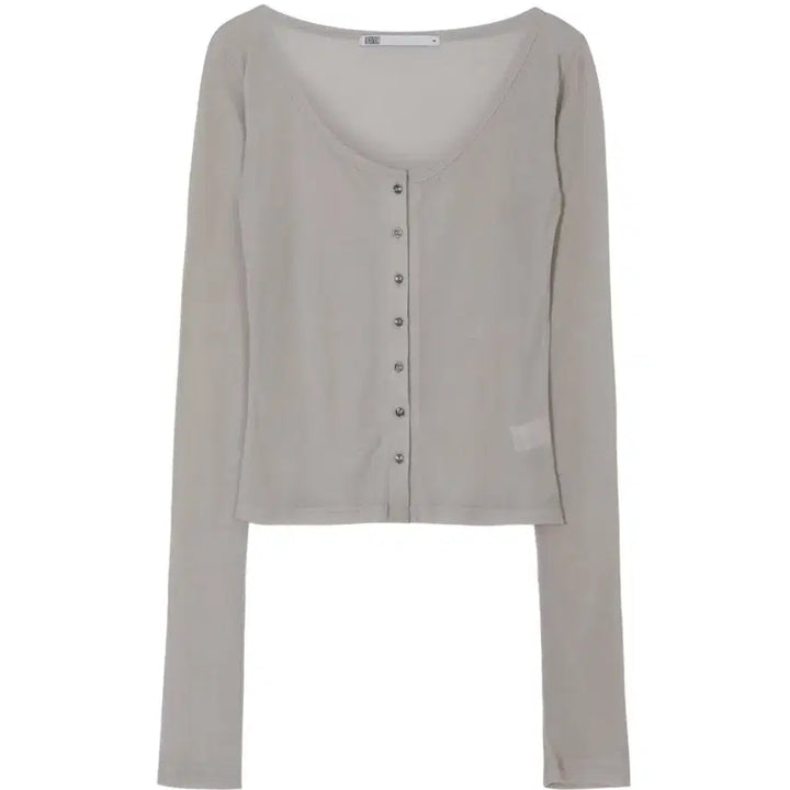 [BUNJANG] Bohemian Seoul BASIC SCOOPED BUTTON CARDIGAN / 보헤미안서울 BASIC SCOOPED BUTTON CARDIGAN, BE