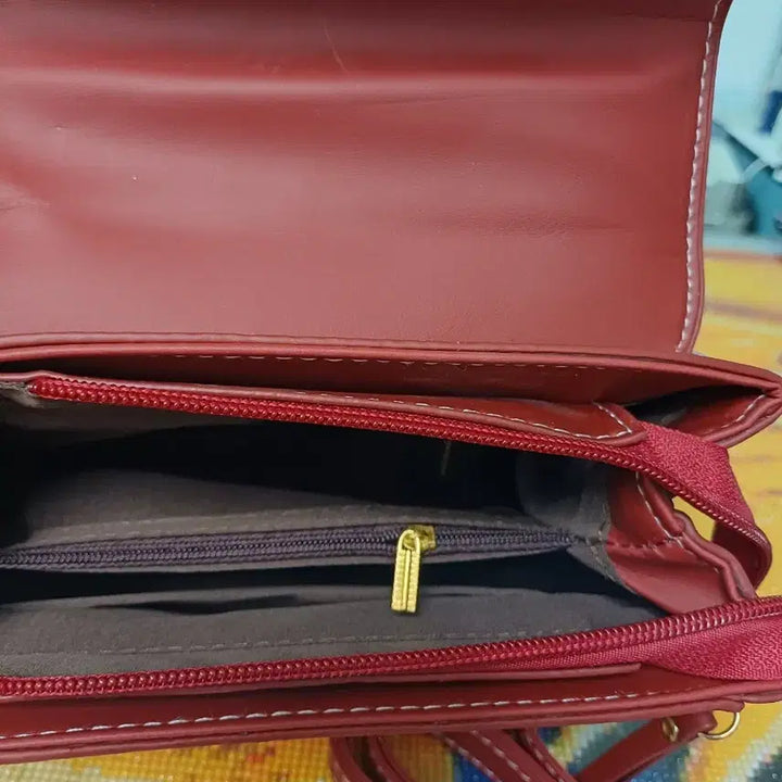 [BUNJANG] Red/White Square Tote Bag / 레드/화이트 스퀘어 토트백