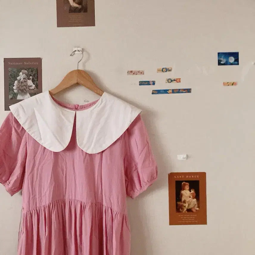 [BUNJANG] Azalea Collar Short Sleeve Maxi Dress / 진달래 카라반팔원피스