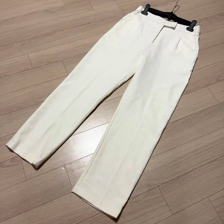 [BUNJANG] ORR White Cotton Spandex Straight Trousers Pants / 오르 orr 화이트 코튼 스판 슬랙스 트라우저 스트레이트 팬츠 흰바지