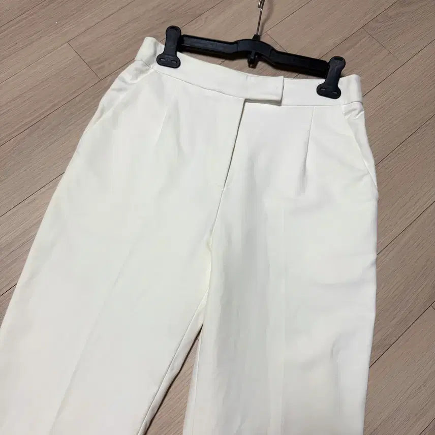 [BUNJANG] ORR White Cotton Spandex Straight Trousers Pants / 오르 orr 화이트 코튼 스판 슬랙스 트라우저 스트레이트 팬츠 흰바지
