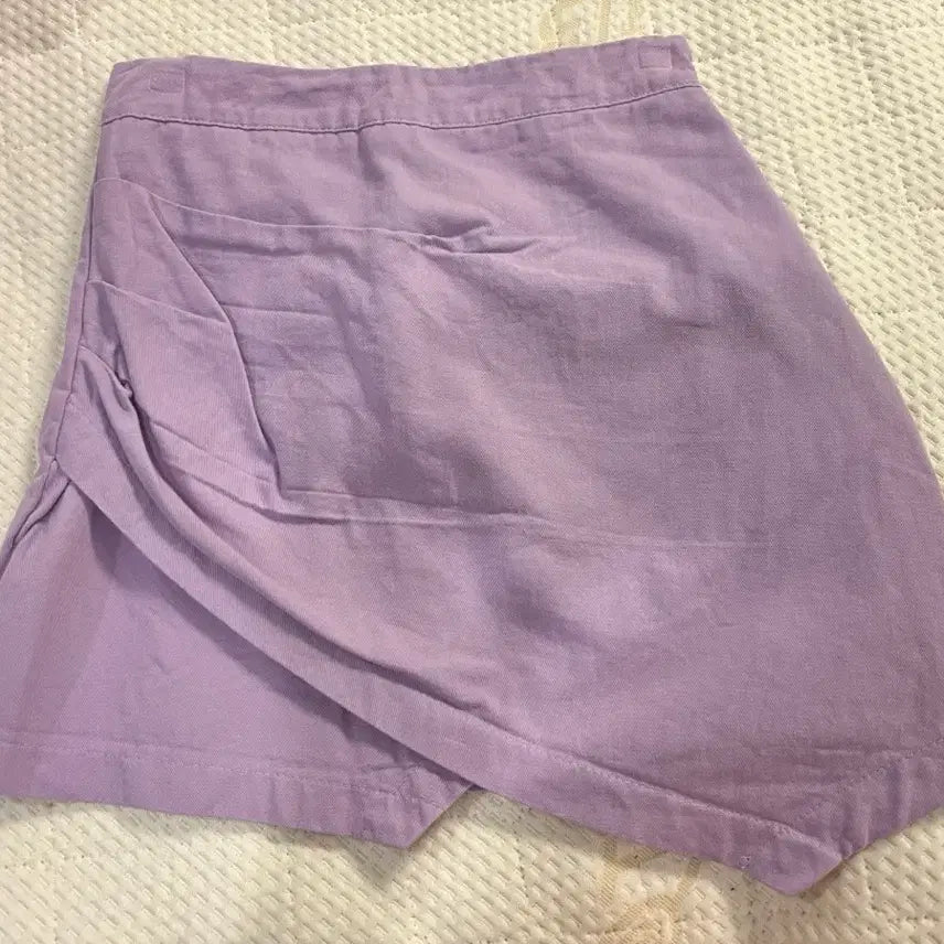 [BUNJANG] Asymmetrical Lavender Mini Skirt / 언발란스 라벤더 스커트