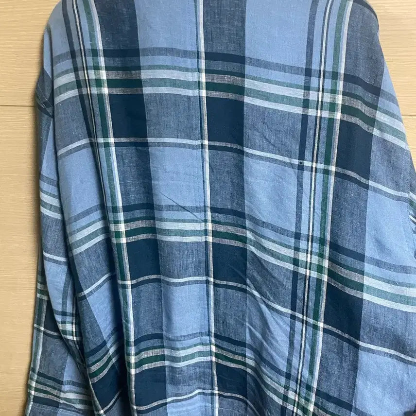 [BUNJANG] Artiface Check Linen Blouson Shirt L / 아트이프액츠 체크 린넨 셔츠 블루종 L