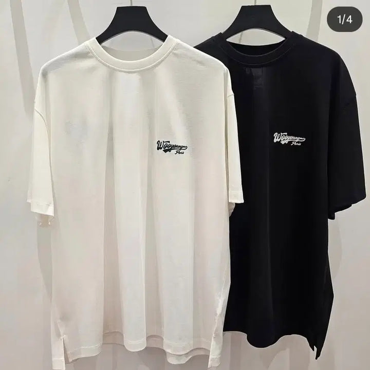 [BUNJANG] Wooyoungmi Embroidered Lettering T-Shirt Black / [52]우영미25fw자수레터링반팔블랙