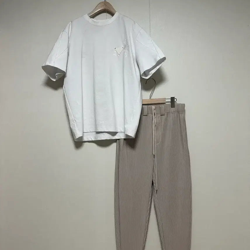 [BUNJANG] System Homme 22 Cocoon Fit Leather Tab T-Shirt / 시스템옴므22 코쿤핏 레더탭 티셔츠