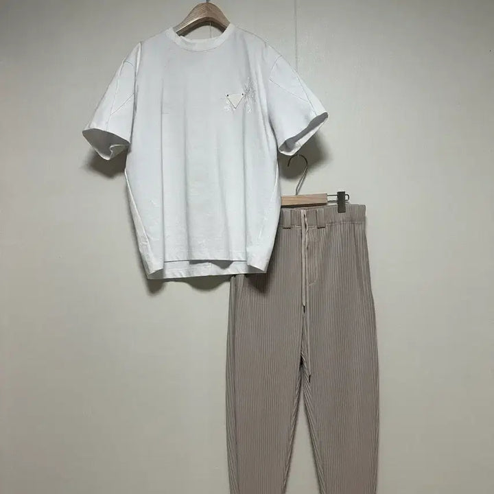 [BUNJANG] System Homme 22 Cocoon Fit Leather Tab T-Shirt / 시스템옴므22 코쿤핏 레더탭 티셔츠