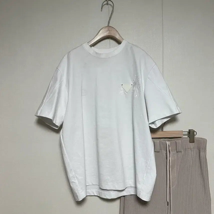 [BUNJANG] System Homme 22 Cocoon Fit Leather Tab T-Shirt / 시스템옴므22 코쿤핏 레더탭 티셔츠