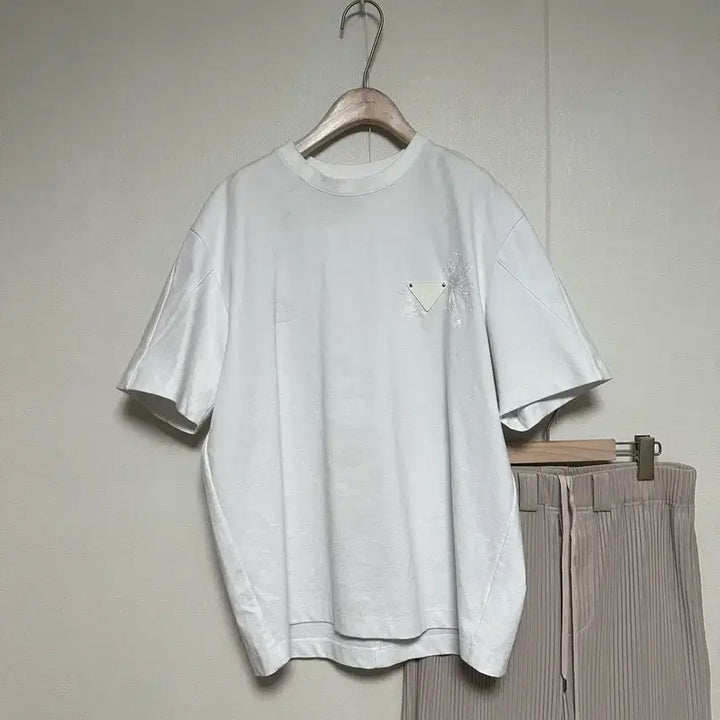 [BUNJANG] System Homme 22 Cocoon Fit Leather Tab T-Shirt / 시스템옴므22 코쿤핏 레더탭 티셔츠