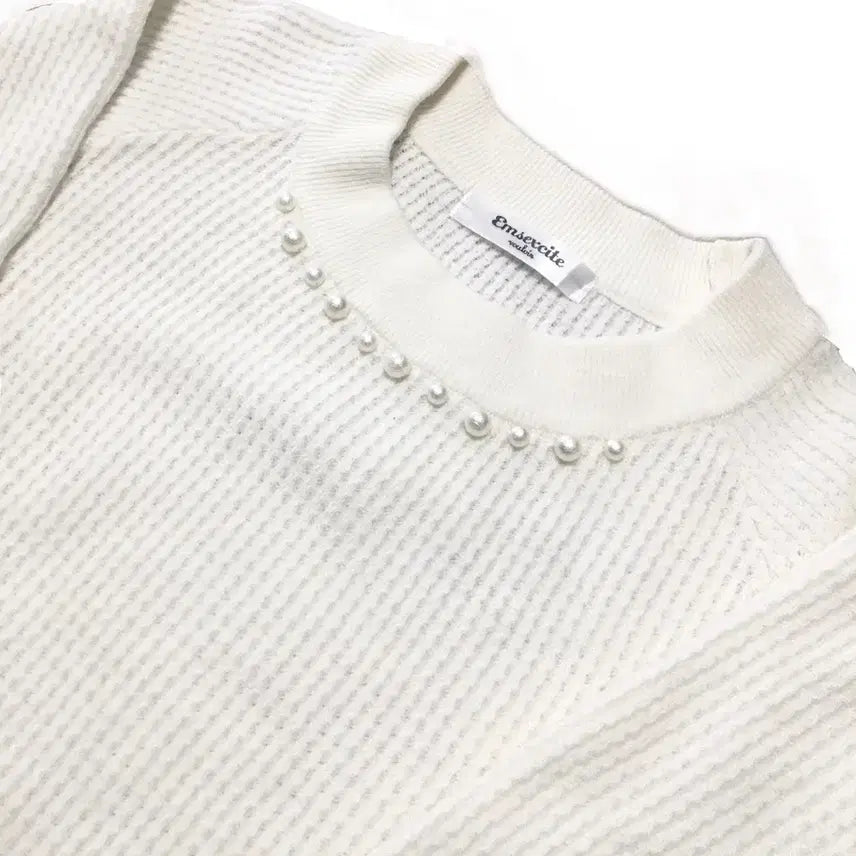 [BUNJANG] Japanese Vintage White Pearl Knit / 일본빈티지 화이트 진주 니트 러블리 달천