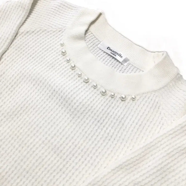 [BUNJANG] Japanese Vintage White Pearl Knit / 일본빈티지 화이트 진주 니트 러블리 달천