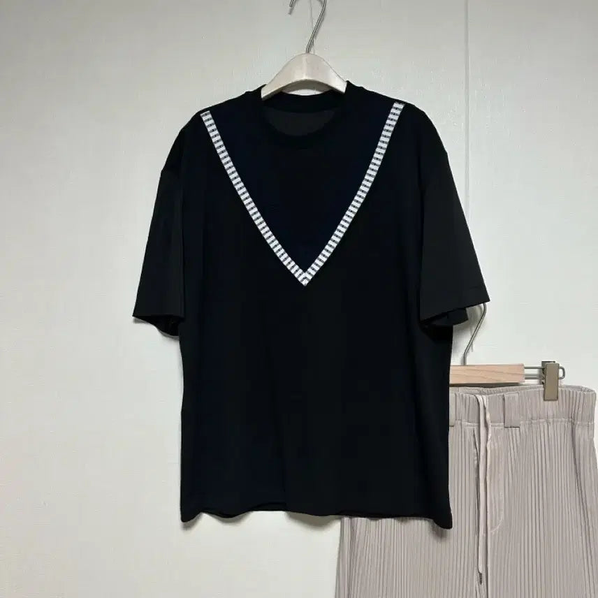 [BUNJANG] System Homme Textured Block Yoke T-Shirt / 시스템옴므 텍스쳐블록 요크 티셔츠