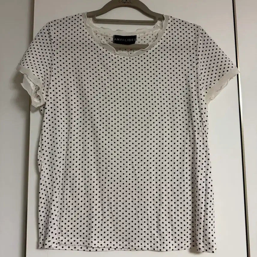 [BUNJANG] Vintage Dot T-Shirt Short Sleeve / 빈티지 도트 티셔츠 반팔 모리걸 키치 갸루