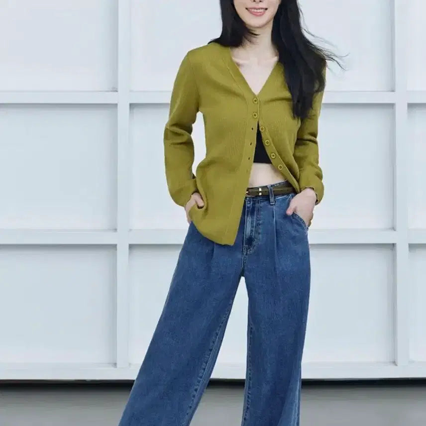 [BUNJANG] The Edge 26SS Hourglass Cardigan Olive 55 / 더엣지 26SS 아워글라스 가디건 (올리브 55)