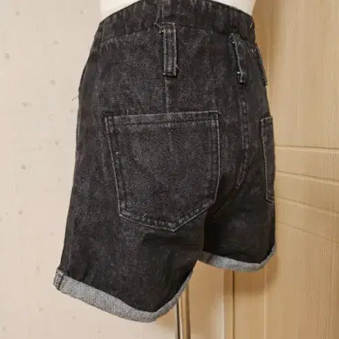 [BUNJANG] Pintuck Denim Shorts (Black-Blue) / [핀턱데님쇼츠(흑청)] pt 반바지