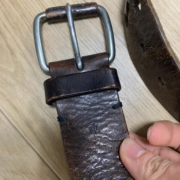 [BUNJANG] Lauren Ralph Lauren Vintage Leather Cross Strap Belt / 로렌 랄프로렌 크로스 스트랩 빈티지 가죽 벨트
