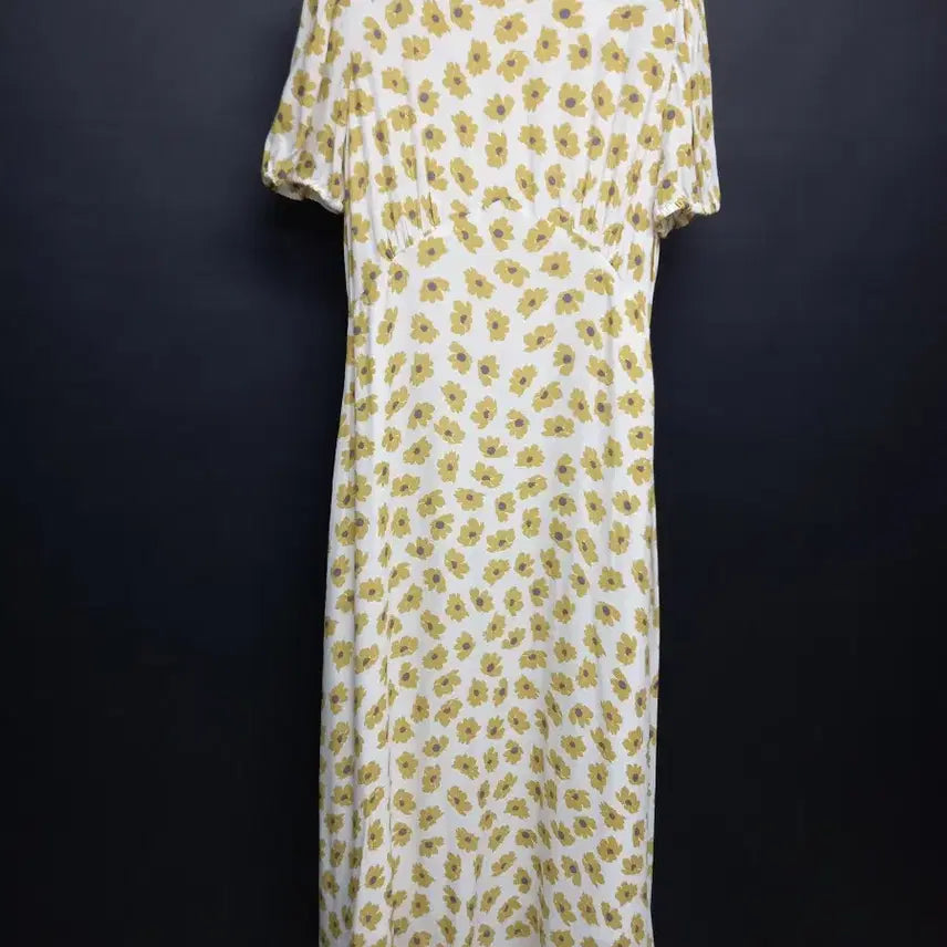 [BUNJANG] La Bambam Rum Spring Summer Maxi Long Dress Yellow White / 새 라밤바룸 춘하 맥시 롱 원피스 55.44