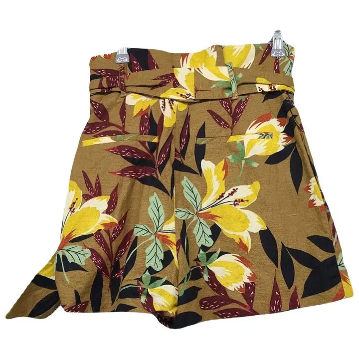 [BUNJANG] Zara Tropical Camel Linen Cotton Blend Skirt XS / 자라 트로피칼 카멜 스커트 XS
