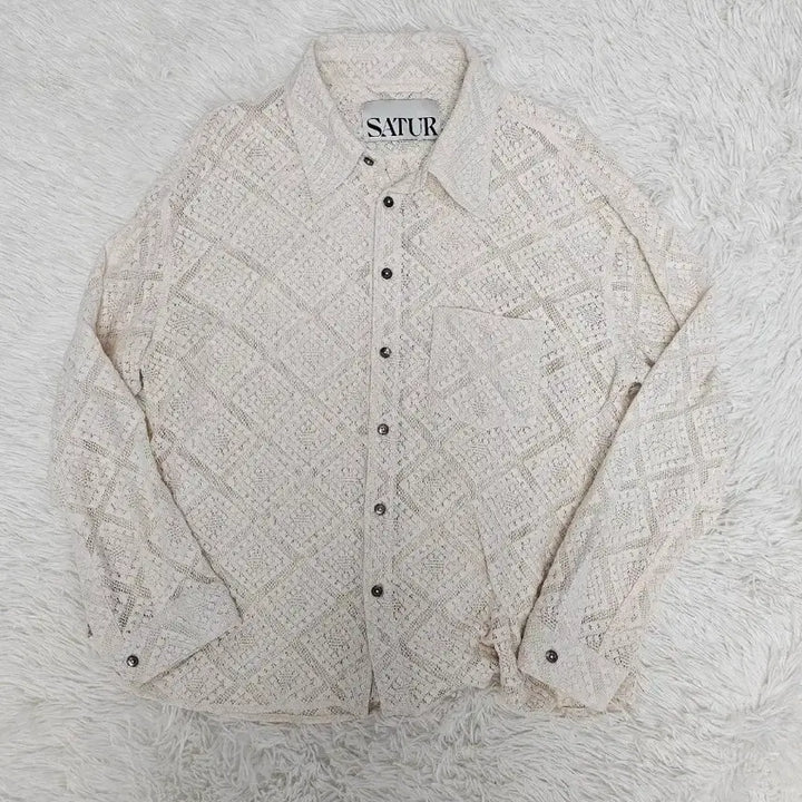 [BUNJANG] SATUR Lace Shirt Ivory XL / SATUR 레이스 셔츠 아이보리 Xl
