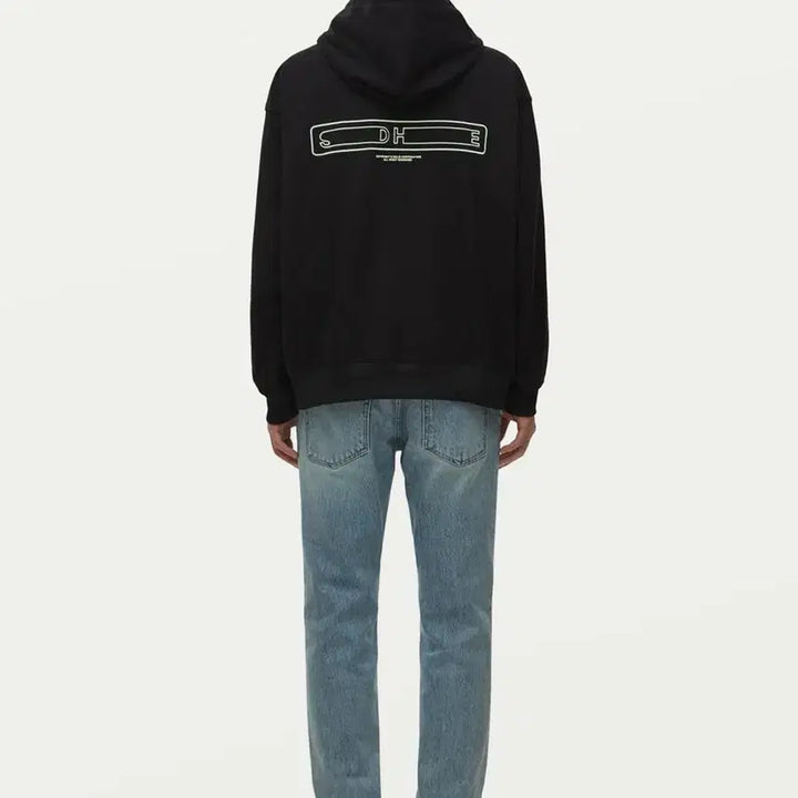 [BUNJANG] Solid Homme Black Back Logo Embroidered Hoodie / 솔리드옴므 블랙 백로고 자수 후디