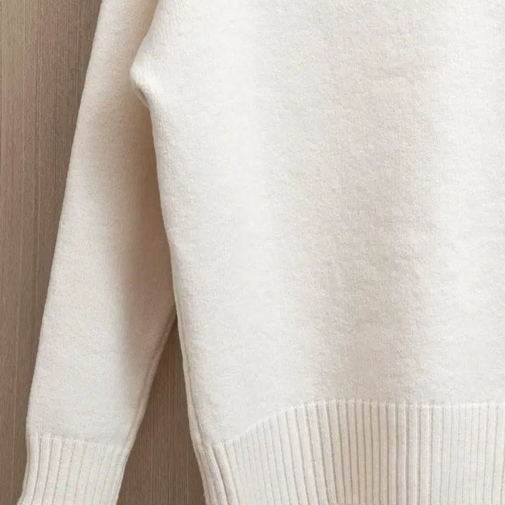[BUNJANG] AMI Big Heart Virgin Wool Knit Ivory S / 아미 빅하트 버진울 니트 아이보리 S