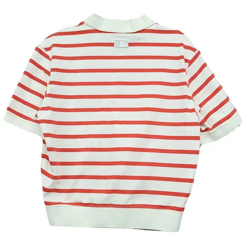 [BUNJANG] MLB Striped Mint Short-Sleeve Polo Shirt M (95) / 엠엘비 스트라이프 민트 반팔 카라티 M(95)