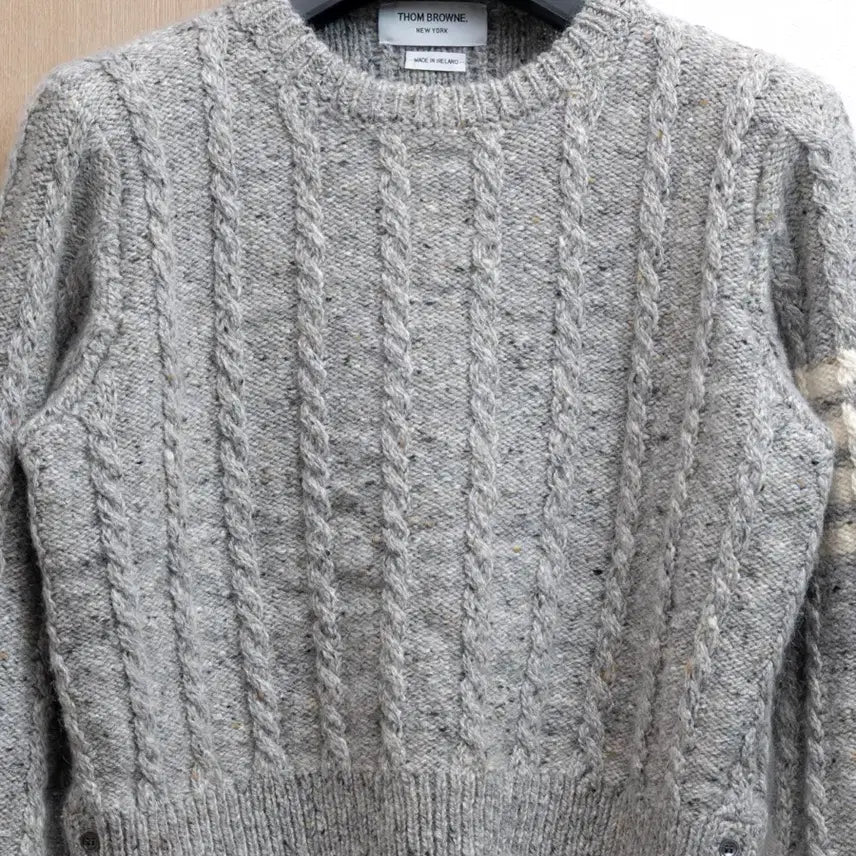 [BUNJANG] Thom Browne Donegal Cable Knit Sweater Grey / 톰브라운 사선 도니골 케이블 니트 그레이 3