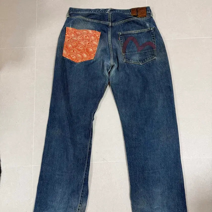 [BUNJANG] Evisu Back Logo Denim Pants / 에비수 백로고 데님팬츠