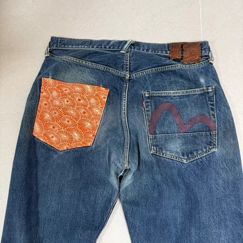 [BUNJANG] Evisu Back Logo Denim Pants / 에비수 백로고 데님팬츠