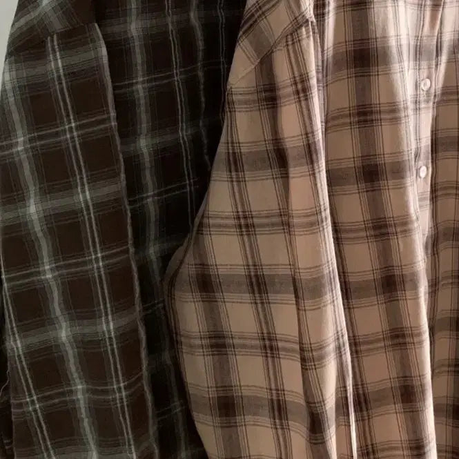 [BUNJANG] Brown Check Shirt / 브라운 체크셔츠