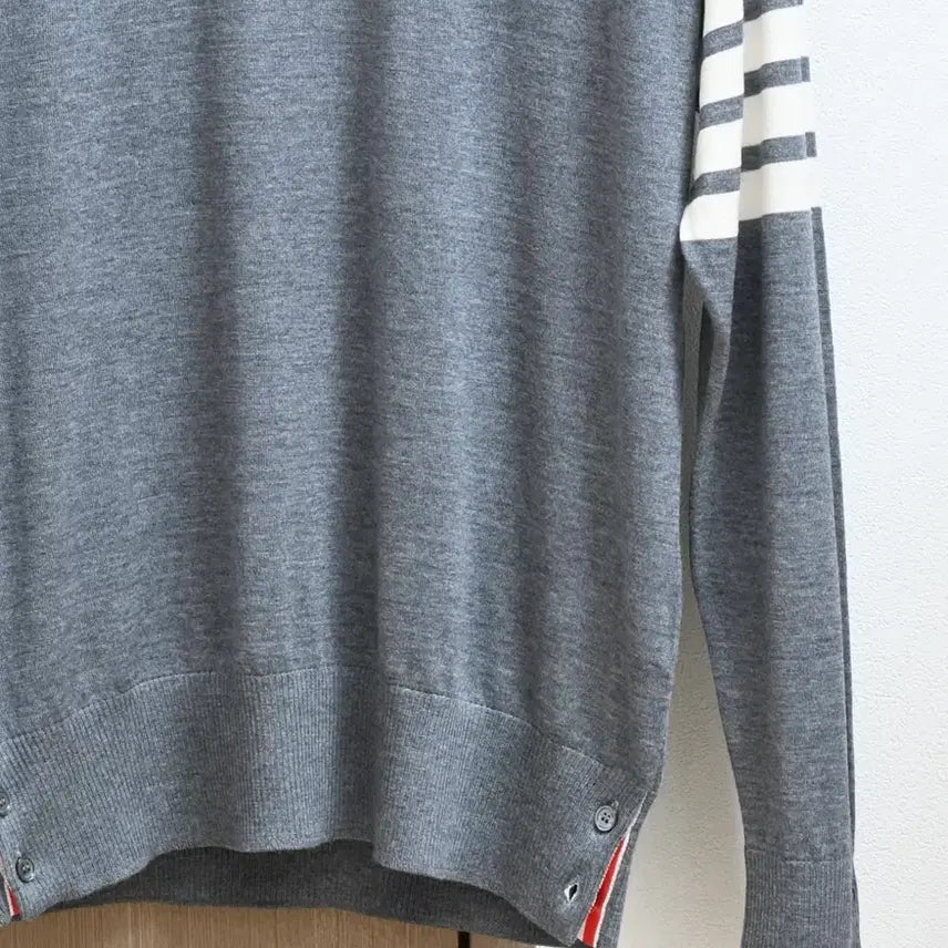 [BUNJANG] Thom Browne Diagonal Merino Wool Knit Grey Size 100 / 톰브라운 사선 메리노울 니트 그레이 3