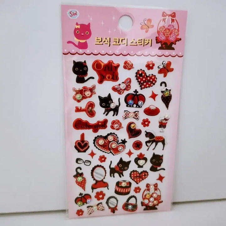 [BUNJANG] Jewelry Coordination Stickers (Red) / [고전문구] 보석코디 스티커(빨강)